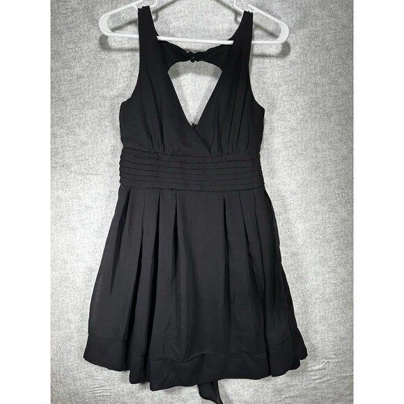 Johnny Martin Junior's Baby Doll Halter Cocktail Dress Small Black Cut Out Back - Picture 1 of 9